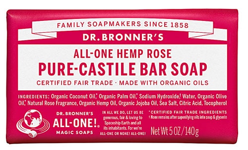 Dr. Bronner's All-One Pure-Castile Bar Soap Hemp Rose