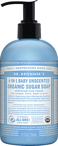 Dr. Bronner's Organic 4-in-1 Pump Soap Sugar Baby Unscented