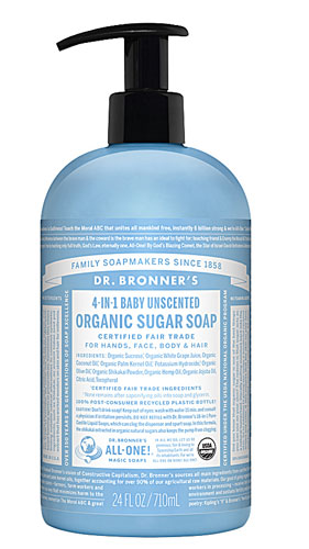 Dr. Bronner's Organic 4-in-1 Pump Soap Sugar Baby Unscented