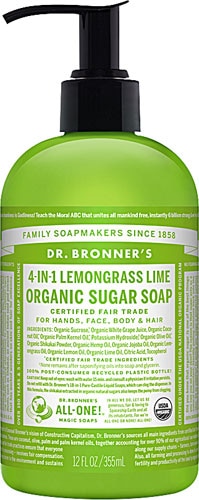 Dr. Bronner's Organic 4-in-1 Pump Soap Sugar Lemongrass Lime