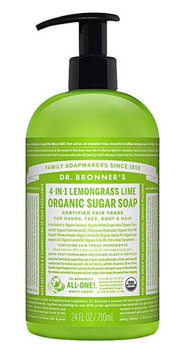 Dr. Bronner's Organic 4-in-1 Pump Soap Sugar Lemongrass Lime