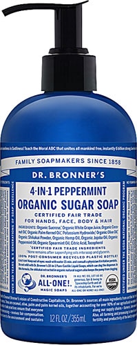 Dr. Bronner's Organic 4-in-1 Pump Soap Sugar Peppermint