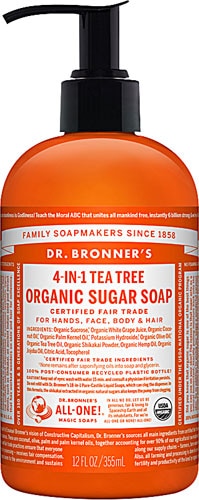 Dr. Bronner's Organic 4-in-1 Pump Soap Sugar Tea Tree