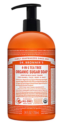 Dr. Bronner's Organic 4-in-1 Pump Soap Sugar Tea Tree