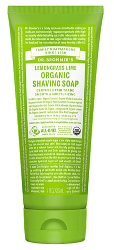 Dr. Bronner's Organic Shaving Soap Lemongrass Lime