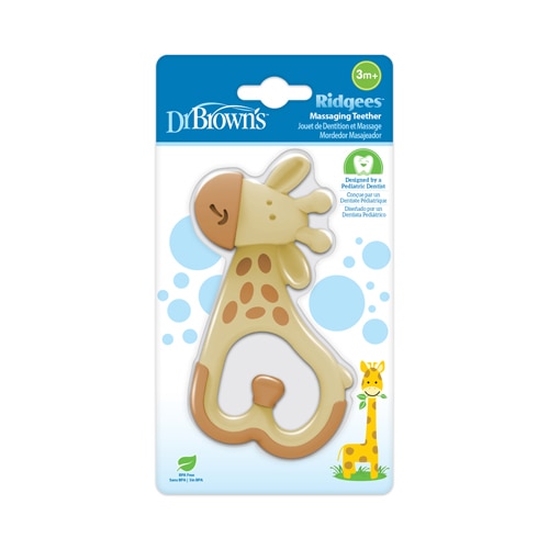 Dr. Brown's Ridgees Giraffe Massaging Teether 3 Months + BPA Free 