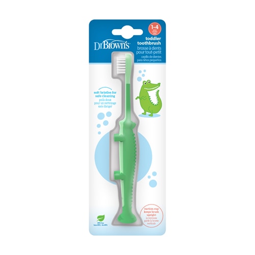 Dr. Brown's Toddler Crocodile Green Toothbrush 1-4 Years BPA Free