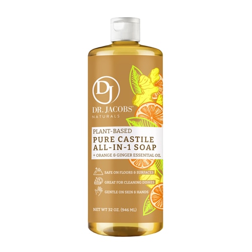 Dr. Jacobs Naturals Pure Castile All-In-1 Soap Orange & Ginger