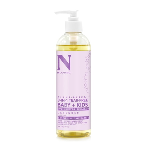 Dr. Natural Baby + Kids 3-in-1 Tear-Free Wash + Shampoo + Bubble Bath - Lavender