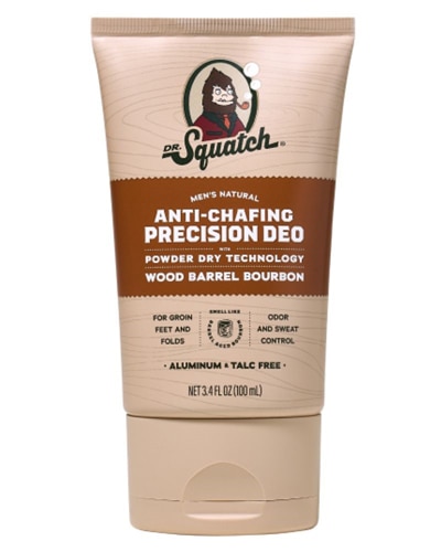 Dr. Squatch Men's Natural Anti-Chafe Deodorant Aluminum + Talc Free Wood Barrel Bourbon