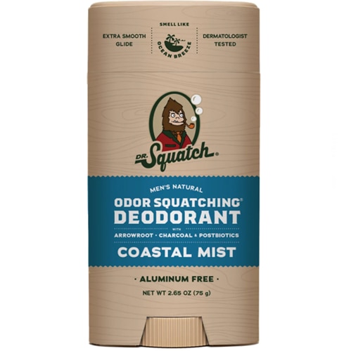 Dr. Squatch Men's Natural Deodorant Stick Aluminum Free Coastal Mist