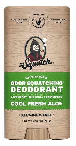 Dr. Squatch Men's Natural Deodorant Stick Aluminum Free Cool Fresh Aloe