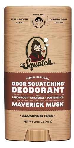 Dr. Squatch Men's Natural Deodorant Stick Aluminum Free Maverick Musk