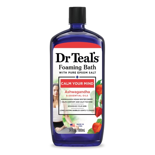 Dr Teal's Foaming Bath with Pure Epsom Salt - Calm Your Mind with Ashwaganda