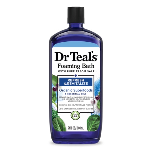 Dr Teal's Foaming Bath with Pure Epsom Salt - Refresh & Revitalize Superfoods