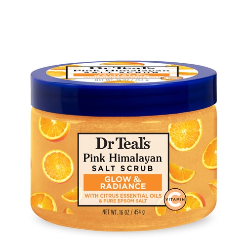 Dr Teal's Glow & Radiance with Citrus Essential Oils Pure & Pink Himalayan Salt Scrub