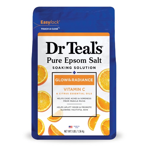 Dr Teal's Pure Epsom Salt Soaking Solution - Glow & Radiance Vitamin C Citrus