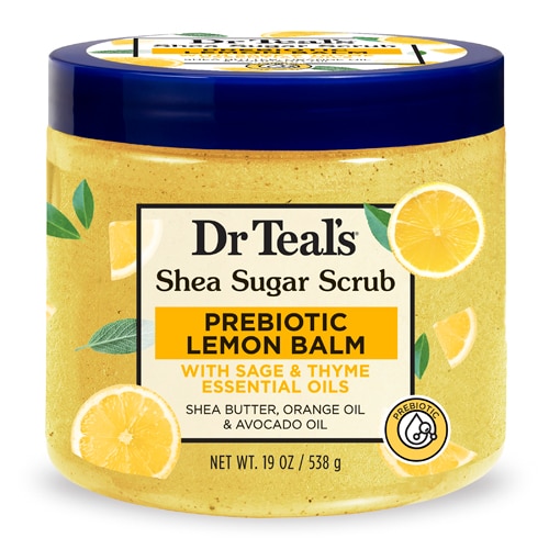 Dr Teal's Shea Sugar Scrub - Prebiotic Lemon Balm