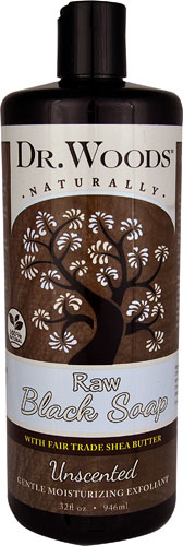 Dr. Woods Naturally Raw Black Soap with Fair Trade Shea Butter Unscented