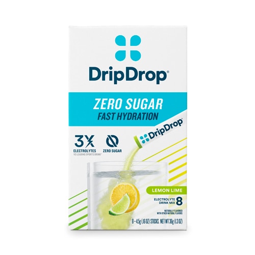 DripDrop Zero Sugar Electrolyte Drink Mix Lemon Lime