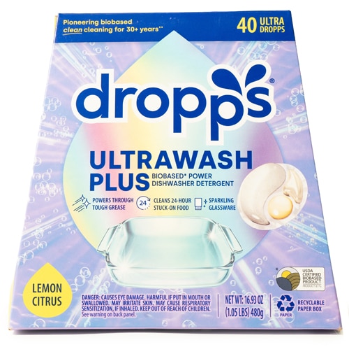 Dropps Dishwasher Detergent UltraWash Plus Biobased Power Lemon Citrus