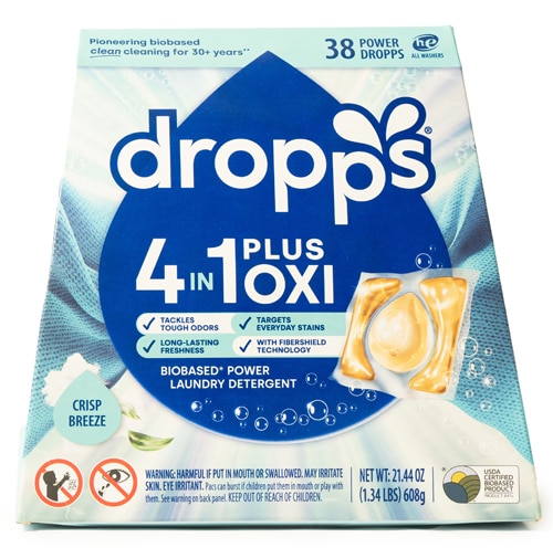 Dropps Laundry Detergent 4-in-1 Plus OXI Power Biobased Power Free & Clear