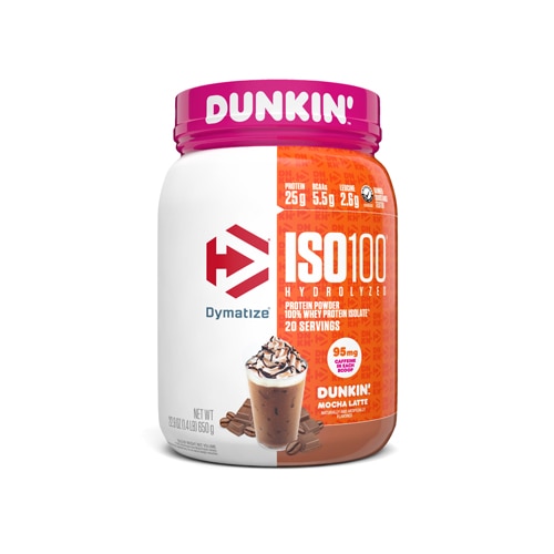 Dymatize ISO 100 Hydrolyzed Protein Powder Dunkin Mocha Latte