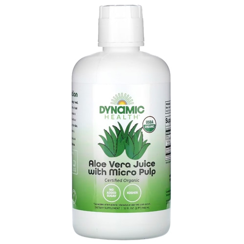 Dynamic Health Organic Aloe Vera Juice with Micro Pulp Unflavored