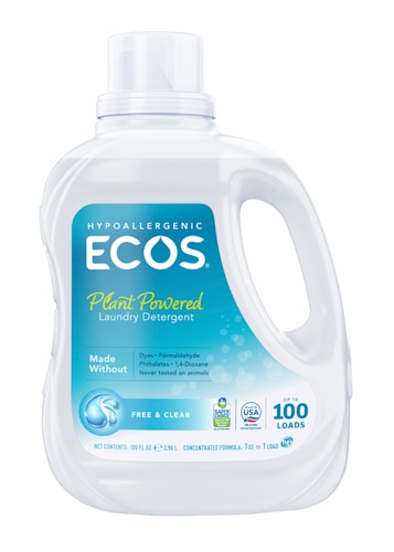 ECOS Hypoallergenic Laundry Liquid Detergent 100 Loads Free & Clear