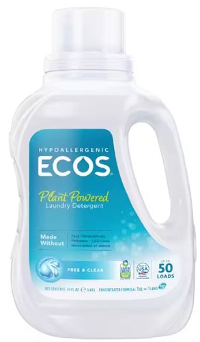 ECOS Hypoallergenic Laundry Liquid Detergent 50 Loads Free & Clear