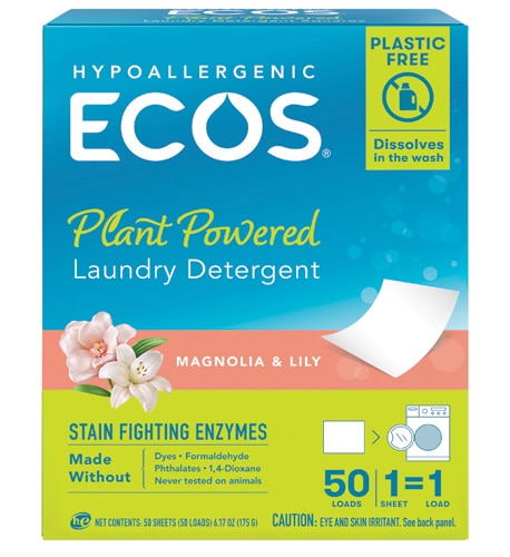 ECOS Laundry Detergent Sheets Plastic-Free Magnolia & Lily