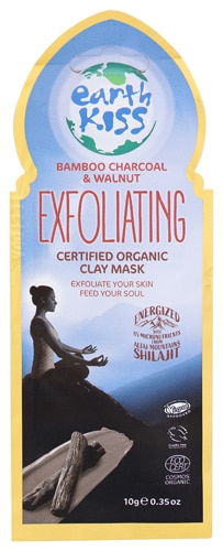 Earth Kiss Organic Bamboo and Charcoal Walnut Exfoliating Clay Mask