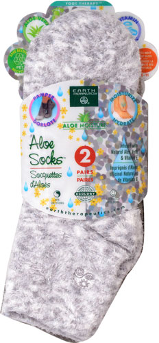 Earth Therapeutics Aloe Moisture™ Aloe Socks Gray Plaid