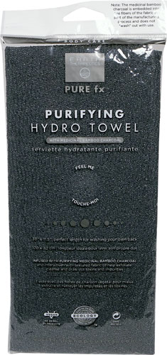 Earth Therapeutics Pure Fx Puryifying Exfoliating Hydro Towel Black