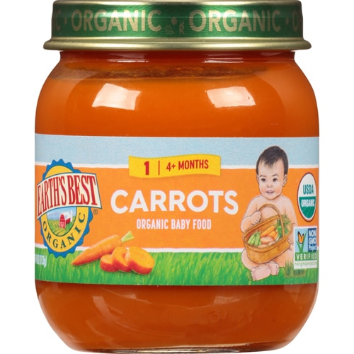 Earth's Best Organic Baby Food Puree 4+ Months Carrots