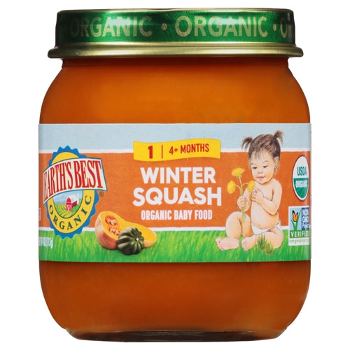 Earth's Best Organic Baby Food Puree 4+ Months Winter Squash