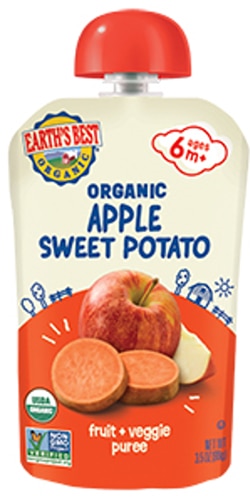 Earth's Best Organic Baby Food Puree 6+ Months Apple Sweet Potato