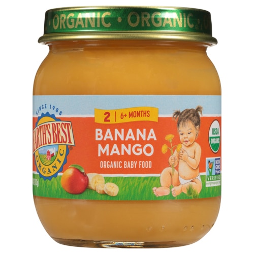 Earth's Best Organic Baby Food Puree 6+ Months Banana Mango