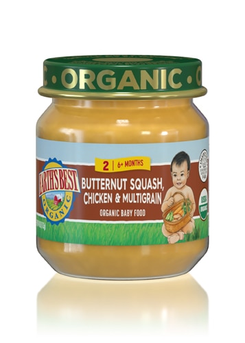 Earth's Best Organic Baby Food Puree 6+ Months Butternut Squash Chicken & Multigrain