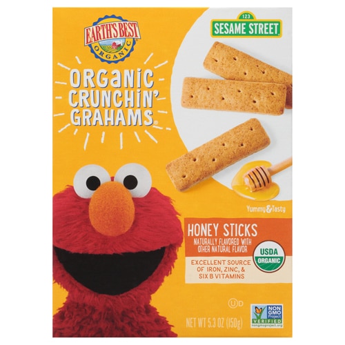 Earth's Best Organic Crunchin' Grahams 2 + Years Honey Sticks