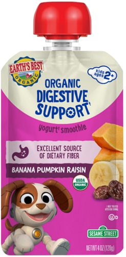 Earth's Best Organic Digestive Support Yogurt Smoothie Kids 2 + Year Banana Pumpkin Raisin