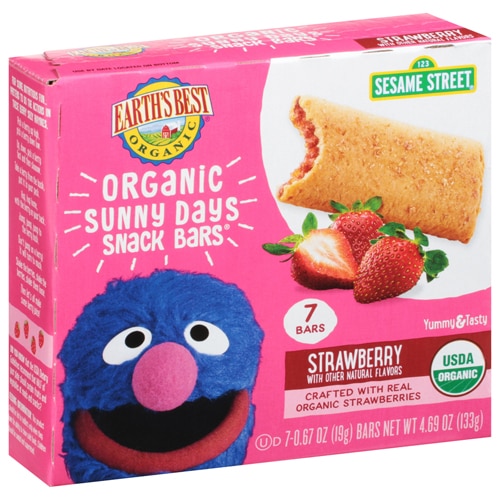 Earth's Best Organic Sunny Days Snack Bars 2+ Years Strawberry