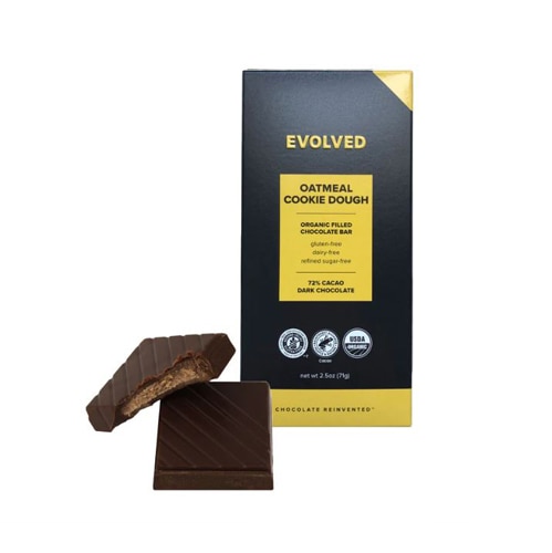 EatingEvolved 72% Cacao Dark Chocolate Bar Oatmeal Cookie Dough