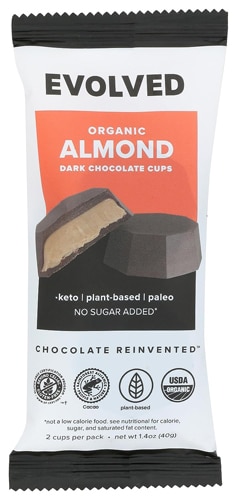 EatingEvolved Organic Chocolate Keto Cups With Almond Butter