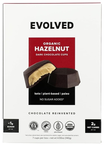 EatingEvolved Organic Dark Chocolate Cups Hazelnut