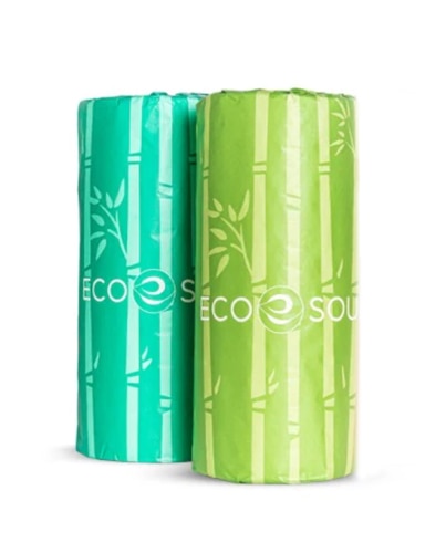 EcoSoul Paper Towels Bamboo Plastic Free 2-Ply 150 Sheet Roll