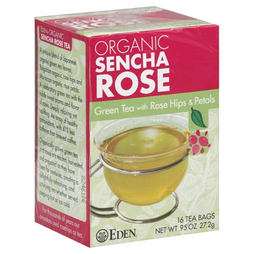 Eden Foods Organic Sencha Rose Green Tea Rose Hips & Petals