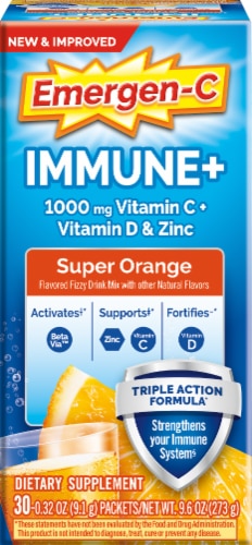 Emergen-C Immune Plus Triple Action Immune Support Super Orange