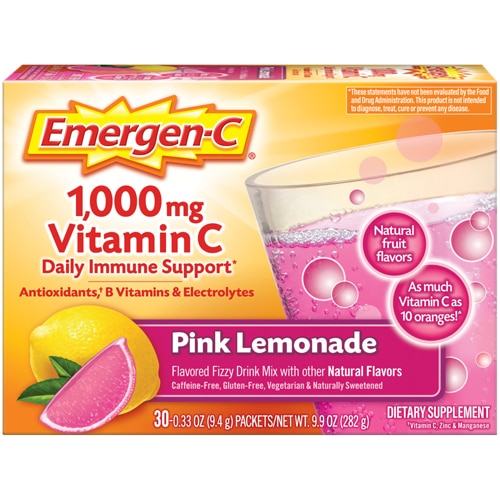 Emergen-C Vitamin C Fizzy Drink Mix Pink Lemonade