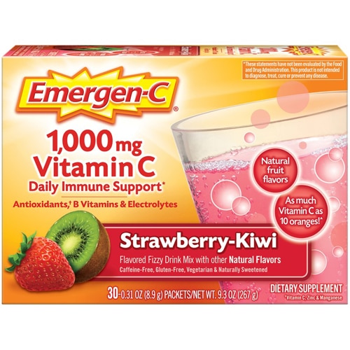 Emergen-C Vitamin C Fizzy Drink Mix Strawberry Kiwi